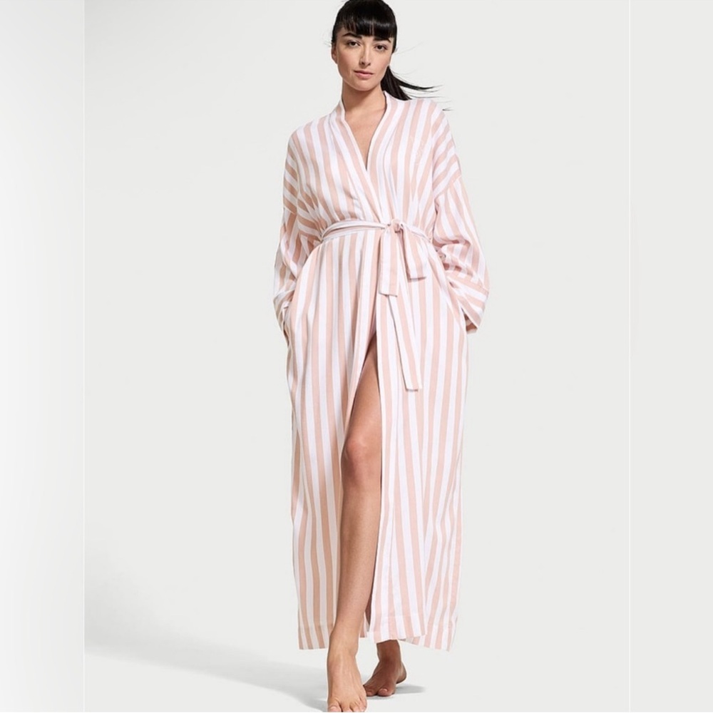 Victoria's Secret Pink and White Striped Robe